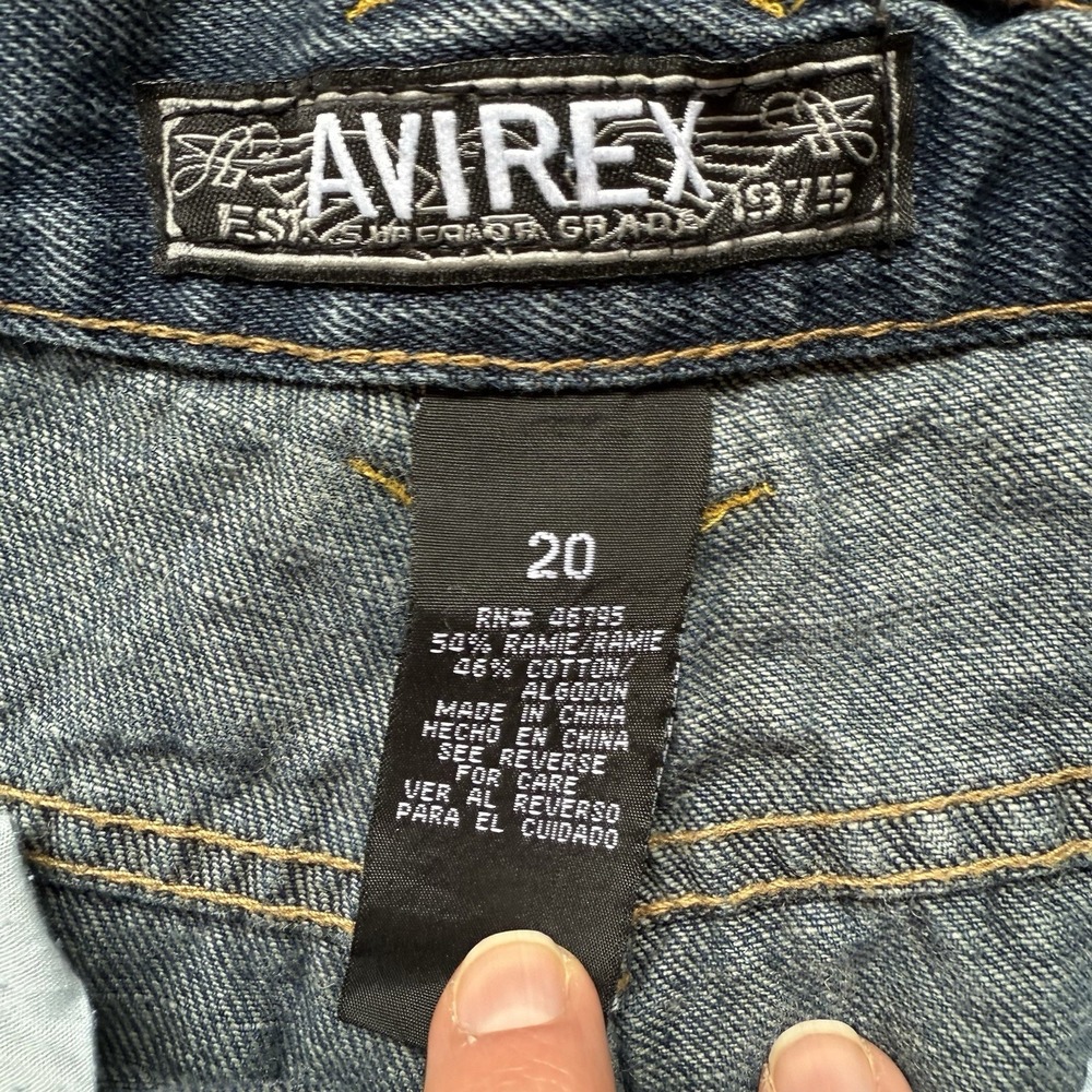 Avirex Jeans Mens Size 29 x 30  Baggy Embroidered Y2K 90s Skate Hip Hop RARE - Picture 4 of 11